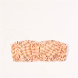 Abercrombie Orange Gingham Bandeau Top and Cheeky Bottoms